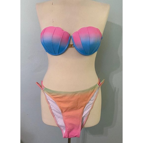 Gradient Bright Mermaid Shells Bikini Set - Picture 3 of 3